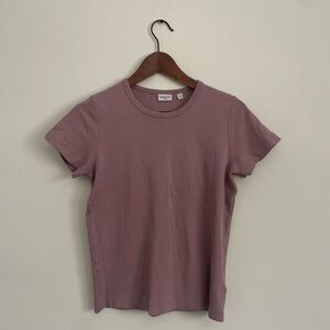 Babaton Cotton Dusty Pink Short Sleeve Tee